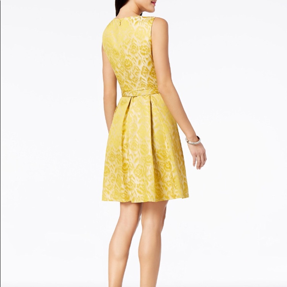 Nine West belted pleated A-line dress